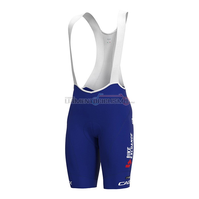 Abbigliamento Ciclismo Bike Exchange Manica Corta 2022 Blu Bianco